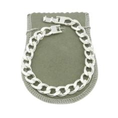 Pulseira Masculina 19Cm 1Cm Largura Folheada Prata Pl247