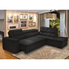 Sofá Retrátil Reclinável e Chaise 5 Lugares 280cm Super Confortável St
