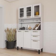 Cozinha de Aço Compacta 6 Portas Branco Colors Bertolini
