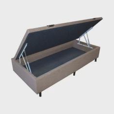 Base Box Solteiro 47x88x188cm com Baú Sued Quality-Flex