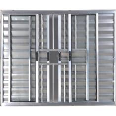 Janela Veneziana Alumínio 6 Folhas 1,00x1,00 Grade Brilhante