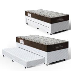 Cama Box com Colchao de Espuma D45 Solteiro Ortobom ISO 150 + Auxiliar de Espuma Unique Solteiro 88cm
