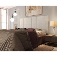 Painel Cabeceira Cama Casal 1,60 Suede Nude Comprar Moveis