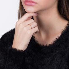 Anel Rommanel Banhado Ouro Aro Fino Solitário Zircônia 512180, 14