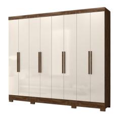 Guarda Roupas Casal 8 Portas 4 Gavetas Diplomata Moval Castanho/Baunilha