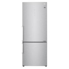 Refrigerador Smart LG Botton Freezer 451 Litros 127V Inox GC-B659BSB