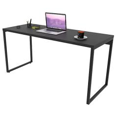 Mesa Para Escritório Home Office Estilo Industrial Form C01 150 cm Preto Onix - Lyam Decor