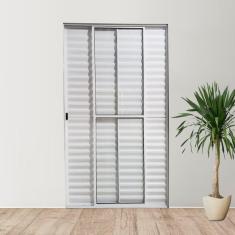 Porta Balcão de Alumínio 3 Folhas 210 x 150cm Linha Modular Branco