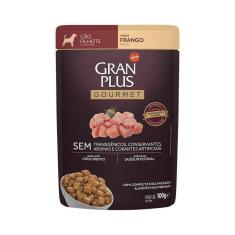 Ração Úmida Gran Plus Gourmet Cães Filhotes Frango Sachê 100g