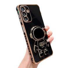 phylla Capa de telefone para Samsung Galaxy A15 4G/5g 6,5 polegadas, capa de telefone com suporte de astronauta de luxo com lindo coração de amor lateral padrão pequeno de silicone macio à prova de