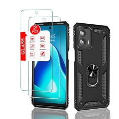 Anvzle Capa para Motorola G 5G 2023 (não serve para 2022) com [2 unidades] protetor de tela de vidro, Moto G 2023 5G armadura resistente à prova de choque [grau militar] protetora, com suporte