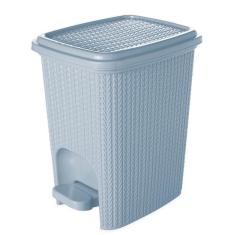 Lixeira De Plástico 12l Com Pedal Trama Azul Plasutil