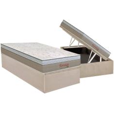 Conjunto Box Baú Solteiro: Colchão Espuma Orthoflex Bonnel Florença + Base CRC Suede Clean(88x188)