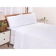 Jogo de Lençol Casal 4 Peças 180 Fios Ponto Palito Algodão Percal - Lo