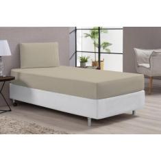 Lençol Cama Solteiro Hotel Clinica 400 Fios Cáqui - Beatriz Enxovais