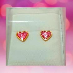 Brinco Infantil Coração Glitter Rosa (6x6mm) - Studex - Sensitive
