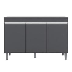 Balcão de Cozinha Manu 120 cm Cinza Com Tampo MDP AJL Móveis