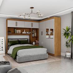 Guarda-Roupa Casal Modulado 4 Portas Hercules 4 Portas 4 Gavetas com Espelho