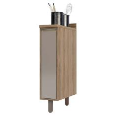 Balcão De Cozinha Com Tampo 20 Cm 1 Porta De Abrir 1 Prateleira Mel Luciane Móveis Vanilla Com Graff