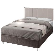 Cabeceira casal laura 1.40 almofadada sued bege claro-decor