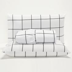 Jogo de Lençol Minimalist Solteiro 2 Peças Percal 180 Fios Macio - Branco