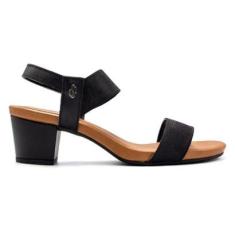 Sandália Usaflex Feminina Elástico Salto Bloco Y8204-Feminino