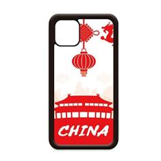 Red Outline China Landmark Capa para iPhone 11 Pro Max para Apple Mobile Case Shell