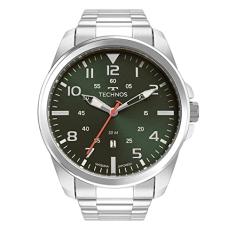 Relógio de Pulso Masculino Technos Analógico Prata Com Calendário 2115MYS/1V