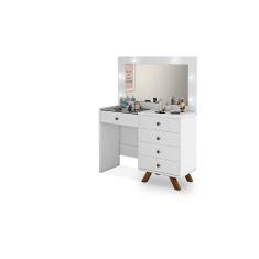 penteadeira camarim 5g MDF pes e puxador de madeira classic cor branca