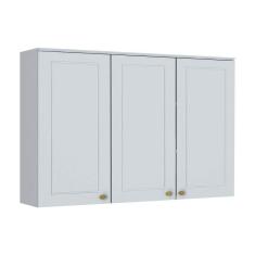 Armário Aéreo p/ Cozinha Americana 3 Portas 120cm Branco - Henn
