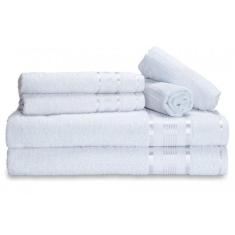Jogo De Toalhas Indian Soft 2 Banhos 2 Rostos E 2 Pisos 380g/m² 100% Algodão - Branco Branco