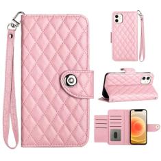 Para iPhone 12, capa carteira com alça de pulso, capa flip de couro com fecho magnético com 7 cartões e 1 compartimento para dinheiro, suporte feminino presente capa de telefone para Apple iPhone 12