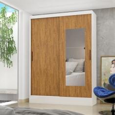 Guarda Roupa Solteiro com Espelho 2 Portas de Correr 2 Gavetas Belém C