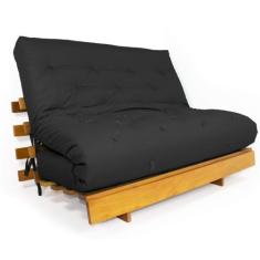 Sofá Cama Casal Futon Tokio Preto Acquablock Madeira Maciça Grapia Cor