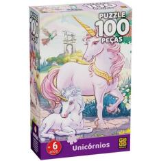 Quebra cabeca unicornios 100 pecas grow, ., UN