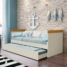 Bicama Solteiro para Quarto Infantil Nuth Areia Fosco/Savana
