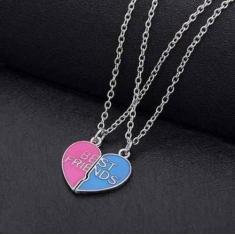 Colar Best Friends Melhores Amigas Amizade Folheado Resinado - Milena 