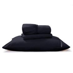 Lençol Solteiro 3 pças 400 Fios Micropercal - Out Casa, MARINHO