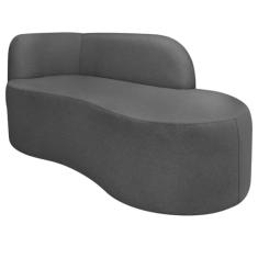 Divã Recamier Orgânico Tokyo 160cm Lado Direito Linho Cinza Escuro