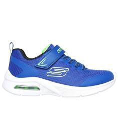 Skechers MICROSPEC MAX para meninos, Azul/limão, 15