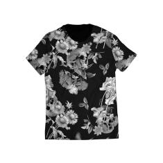 Camiseta Caveira e Flor Black Di Nuevo-Masculino