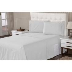 Jogo de Lençol Percal 400 Fios Suave Feito Algodão Casal 3 Peças Casa Dona