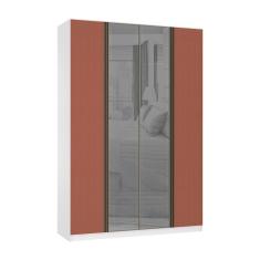 Guarda Roupa 4 Portas 3 Gavetas 159,2 cm com Vidro Reflecta Prata Prime Luciane Móveis
