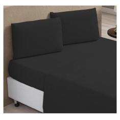 Kit 10 Jogo Lençol Cama Casal Queen 4 Peças Premium Preto
