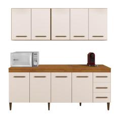 Cozinha Completa 9 Portas E 3 Gavetas Atenas Kaiki Moveis Nature/off White