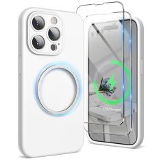 SURPHY Capa projetada para iPhone 15 Pro compatível com MagSafe (6,1 polegadas 2023), com 2 protetores de tela, capa de telefone de silicone líquido (proteção para câmera e forro de microfibra macia),