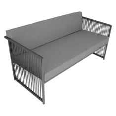 Namoradeira Santiago Em Aço E Corda Náutica Preto/cinza