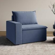 Sofá Modular com Braço Esquedo 105cm Zen Cabecasa Madeiramadeira Azul Sereno
