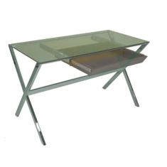 Escrivaninha Loop Vidro Transparente com Gaveta - 17466 - Sun House