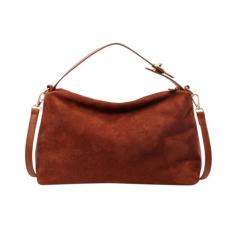 Bolsa feminina de camurça marrom de camurça sintética, bolsa de camurça para trabalho, escritório, Marrom